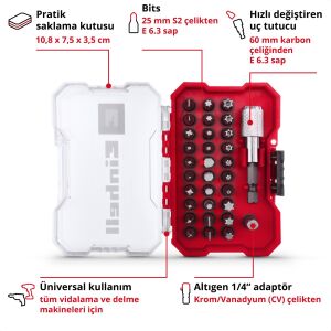 Einhell XS-CASE 32 Parça Matkap Vidalama Ucu Seti