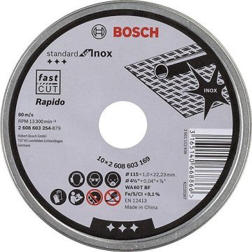 Bosch 115x1,0mm Standard for Inox Rapido 10'lu Disk