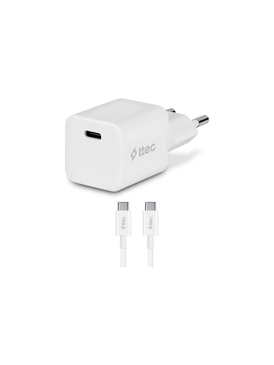 Ttec 20W Pd Type C Girişli Şarj Adaptörü Ve 1.2 Metre 65W Type C Şarj Kablosu