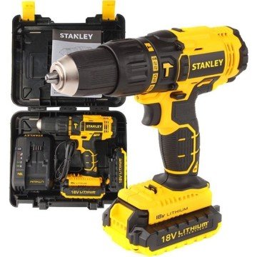 Stanley SBH20S2K 18Volt 1,5Ah Li-ion Çift Akülü Kömürsüz Darbeli Matkap