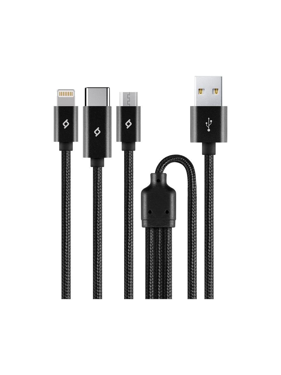 Ttec Alumicable Trio Şarj Kablosu 1mt. USB-C, Lightning, Micro USB