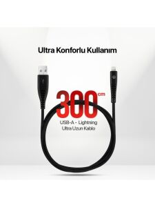 Mojue By Ttec  Usb-A - iPhone Lightning 2A Şarj Kablosu 300CM
