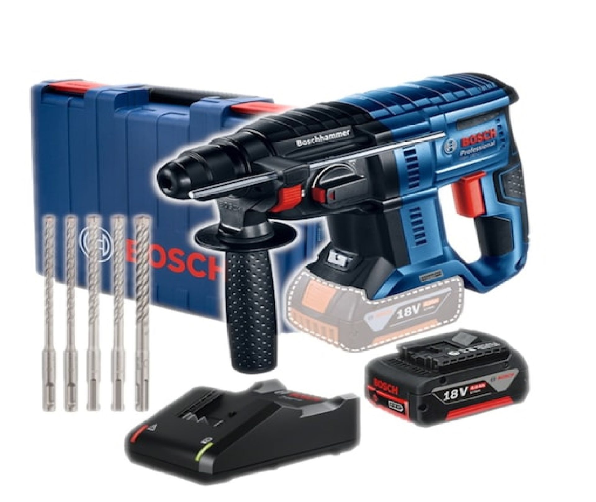 Bosch Professional GBH 180-LI Kırıcı Delici 1x4.0Ah + Sds Plus Set