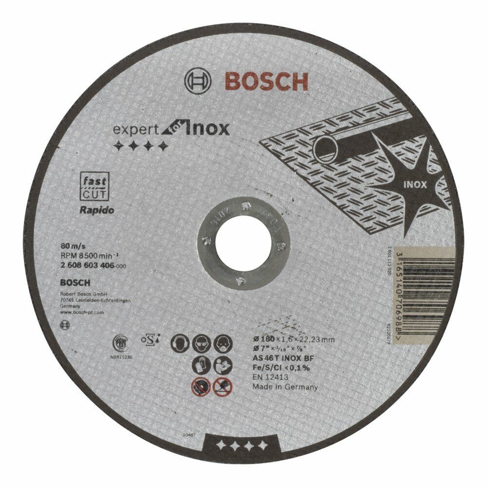 Bosch 180x1,6 mm Expert For Inox Rapido Düz 1 Adet
