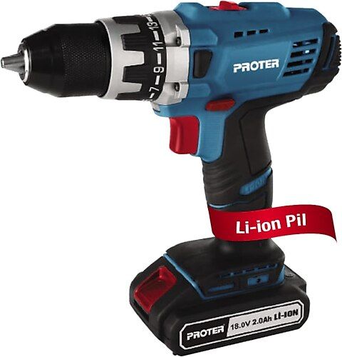 Proter PST 418 SL 18 V 2.0 Ah Çift Akülü Matkap