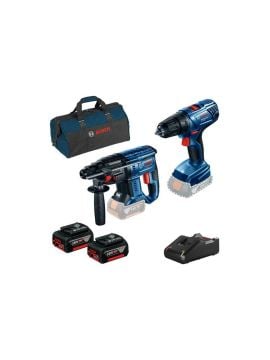 Bosch GBH 180 Kırıcı Delici + GSR 180 Vidalama 2'li Set 2x4.0ah Akü + Çanta
