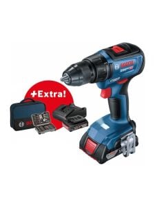 Bosch GSR 18V-50 Akülü Vidalama 2x 2,0 Ah + 43 Parça Set