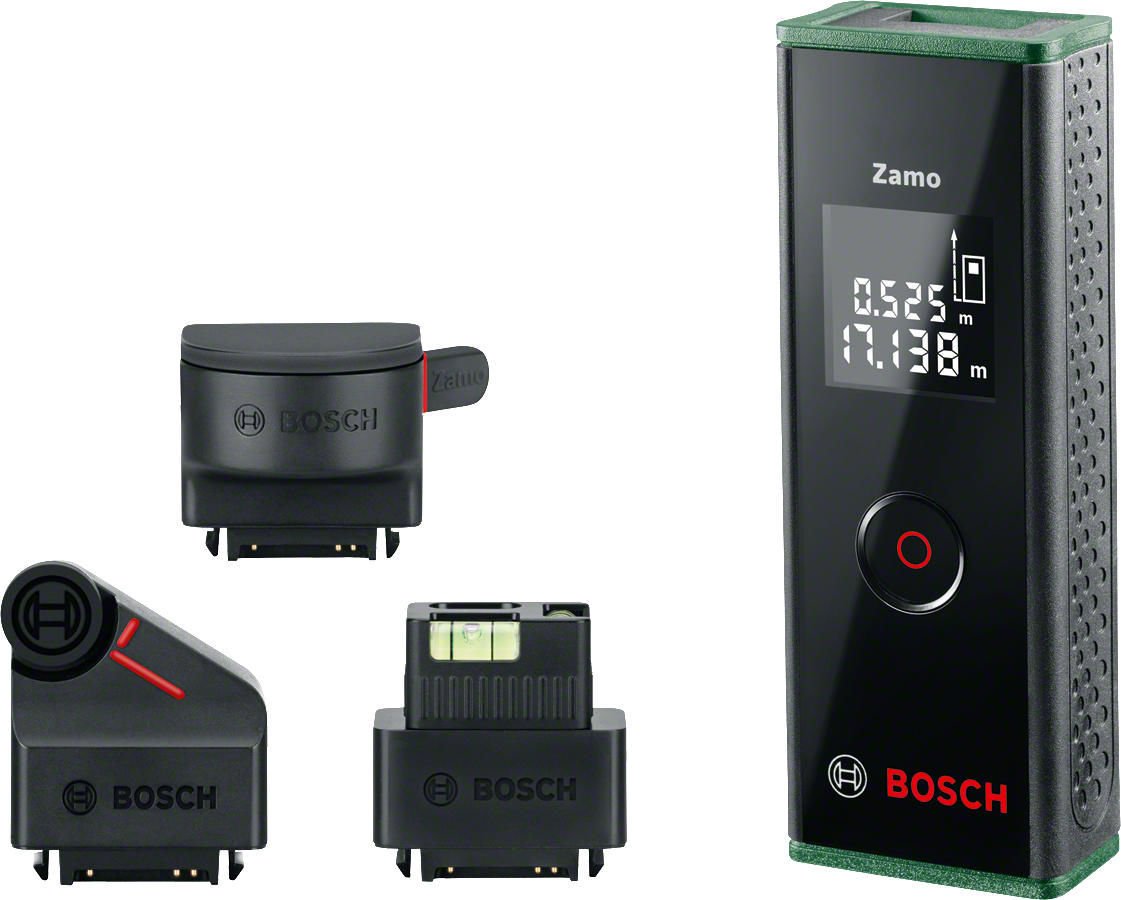 Bosch Zamo 3 + 3 Adaptör (Teker/Şerit/Hizalama Adaptörleri) Lazerli Uzaklık Ölçer
