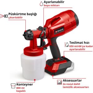 Einhell TC-SY 18/60 Li Aküsüz Boya Tabancası