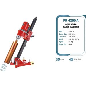 Pr 4200 A 3200W Açılı Sehpa Karot Makinası