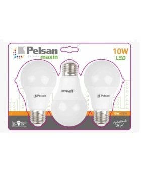 Pelsan Maxın10 W E27 6400K-Beyaz Led Ampul (3' Lu Blıster Paket)