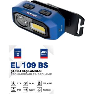 EXEN EL 109 BS 1.4AH 480 LÜMEN ŞARJLI BAŞ LAMBASI