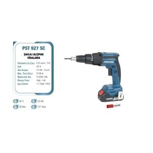 Pst 927 Sc 1/4 20V 2 Lion Şarjlı Alçıpan Vidalama
