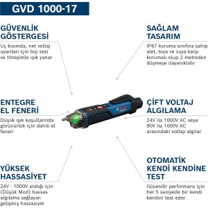 BOSCH GVD 1000-17 TEMASSIZ VOLTAJ TEST CİHAZI