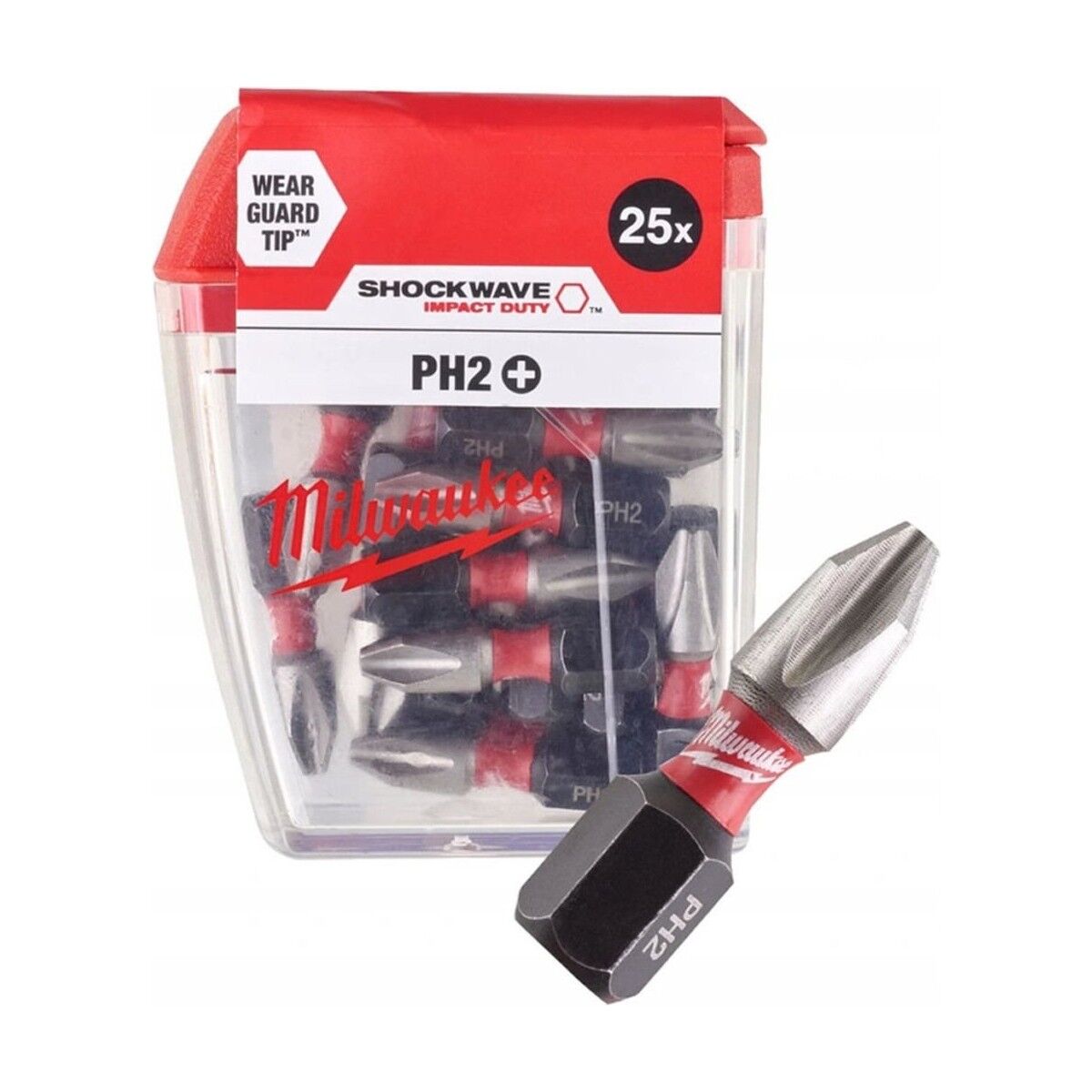 MİLWAUKEE BİTS UÇ PH2 25MM 25 ADET SHOCKWAWE