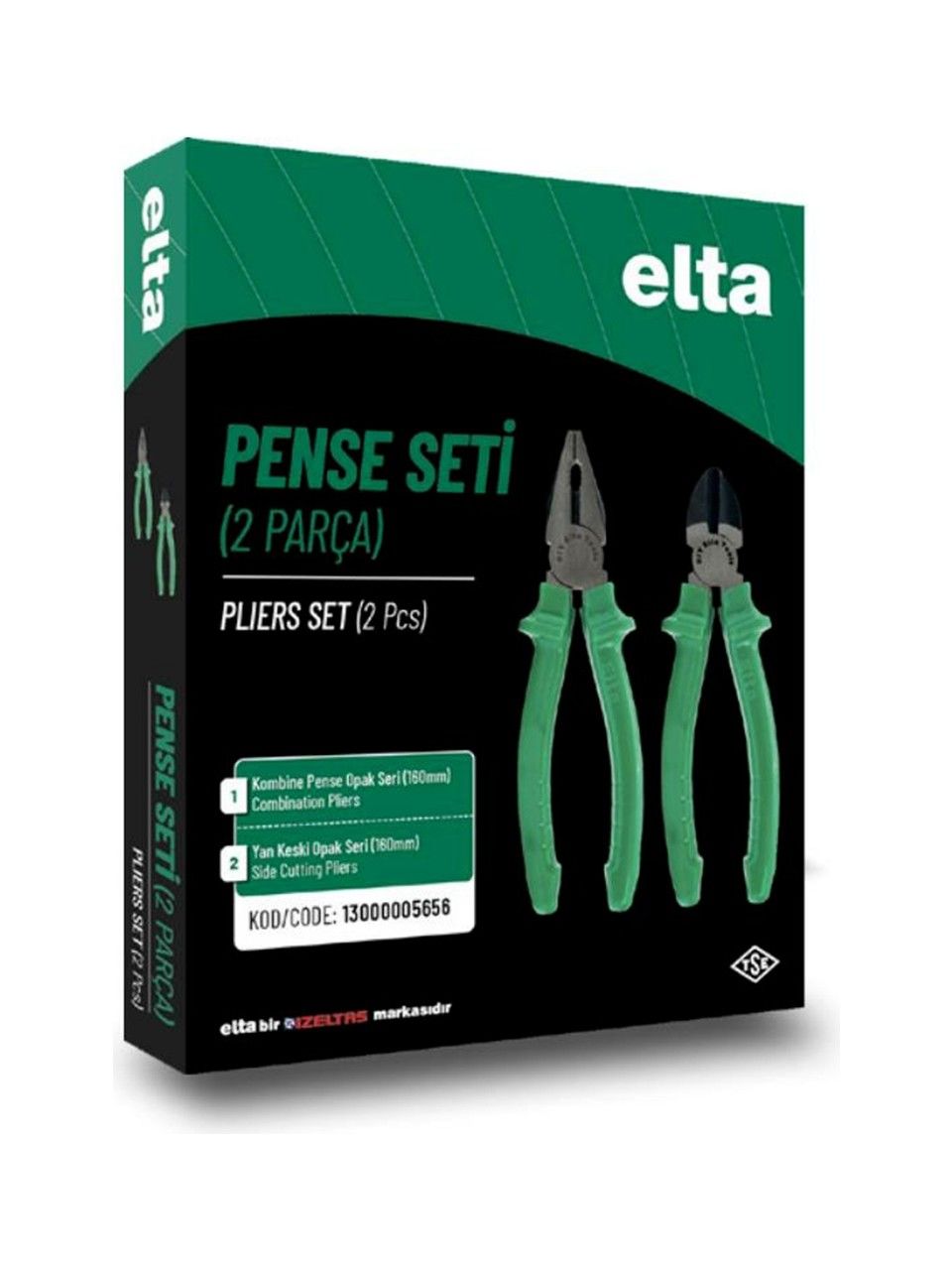 Elta Opak Serisi Pense ve Yan Keski Takımı 2 Parça 160 mm
