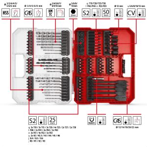 Einhell 49108798 95 Parça Darbeli Bits ve Matkap Ucu Seti