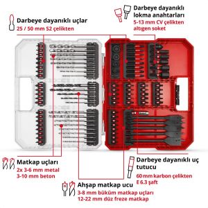 Einhell 49108798 95 Parça Darbeli Bits ve Matkap Ucu Seti