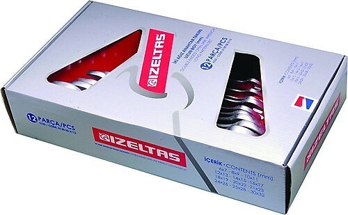 İzeltaş 0130002108 8'Li Çatal İki Ağiz Anahtar Takimi Uzun Boy