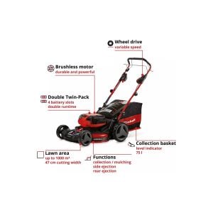 Einhell GP-CLM 47 S HW Li 4X5.2 Ah Akülü Çim Biçme