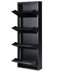 Kaser Siyah 4'lü Metal Ayakkabılık