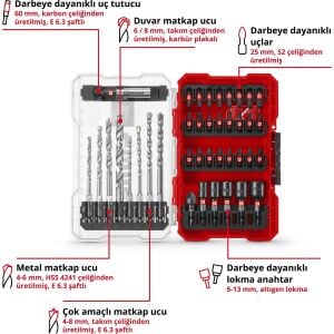 EİNHELL KOMBİ MATKAP UÇ SETİ 39 PARÇA