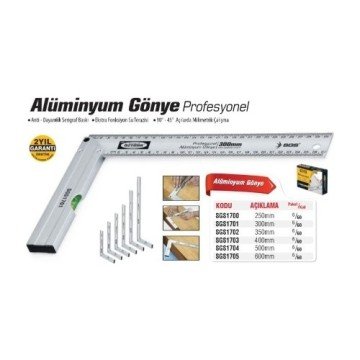 Sgs Profesyonel Alüminyum Gönye 50Cm Sgs1704