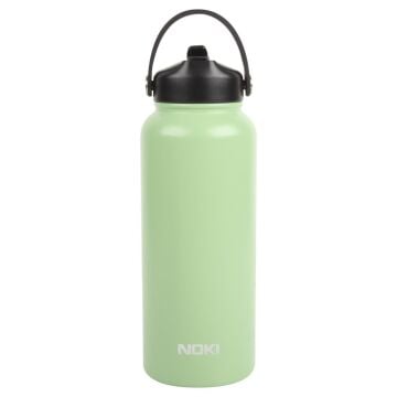 Noki Çevir Aç Kapak Pipetli Taşıma Kulplu Çelik Termos Matara 960 ml Yeşil