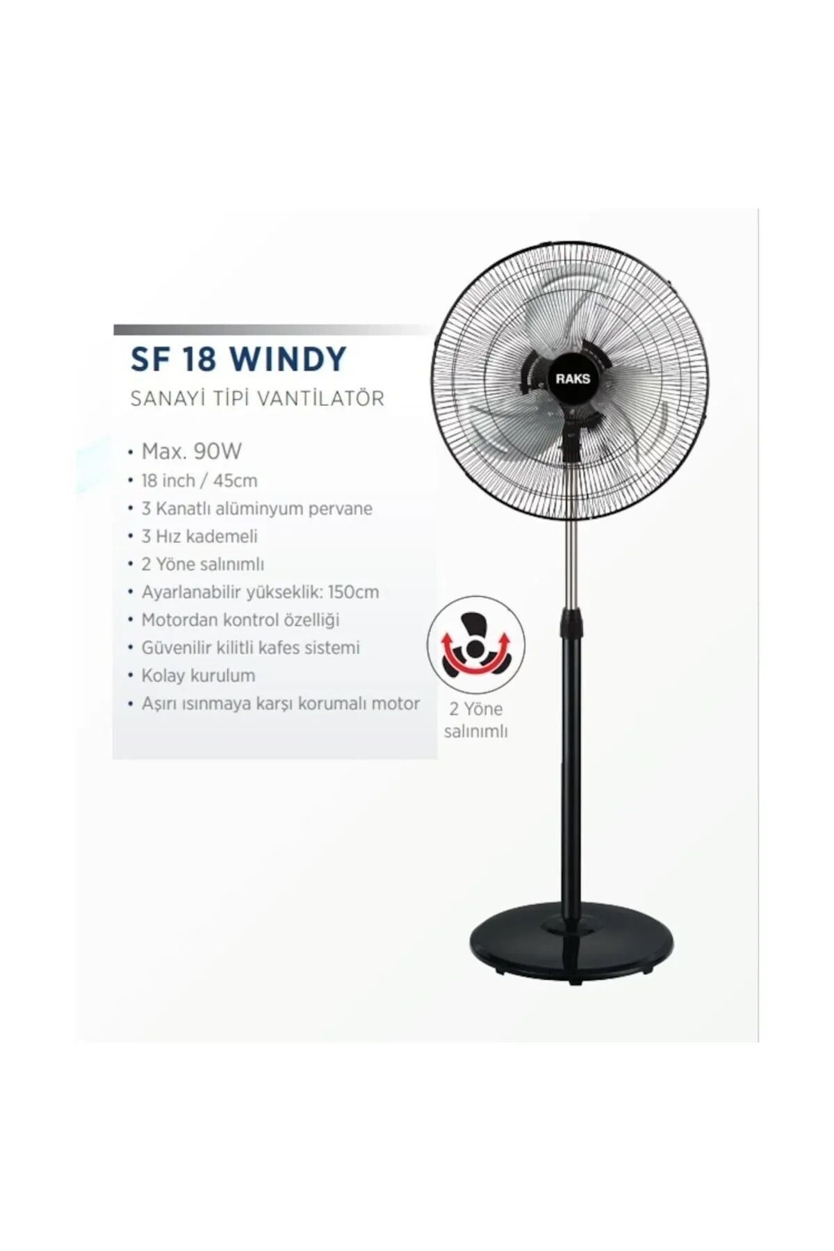 RAKS SF 18 WİNDY Sanayi tipi vantilatör