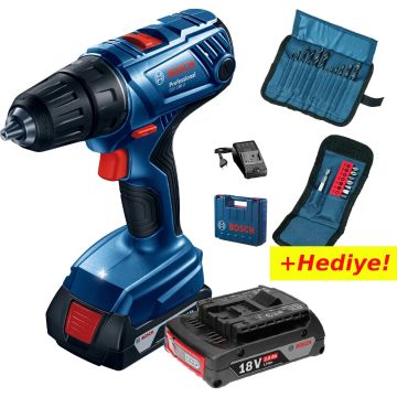 Bosch GSB 180-LI Çift Akülü Vidalama 2x2 Ah + Set Hediye