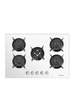 Luxell LX-50 OAHDF Wok Gözlü Beyaz Cam Ankastre Ocak