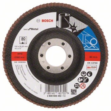 Bosch - Flap Zımpara Diski - 115 Mm, 22,23 Mm, 80 Kum