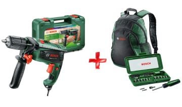 Bosch EasyImpact 550 Darbeli Matkap + Bosch 46 Parça Tornavida Seti + Bosch Sırt Çantası HEDİYE