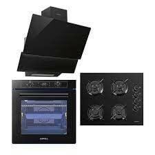 Luxell 88 Lt Platınum Siyah Ankastre Set