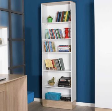 Adore Base Genç Odası 6 Raflı Kitaplık Meşe-Beyaz
