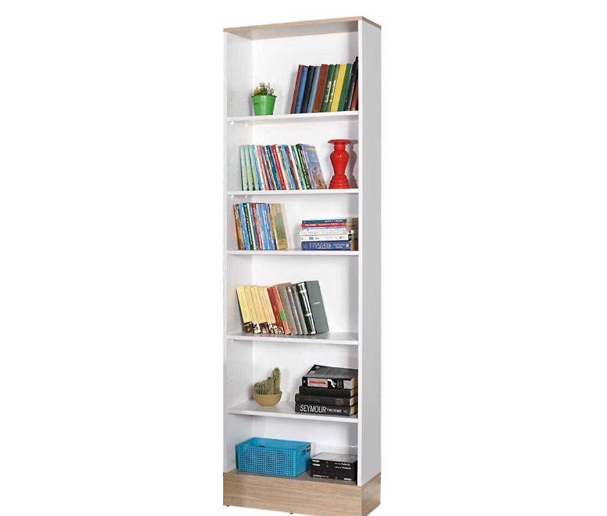 Adore Base Genç Odası 6 Raflı Kitaplık Meşe-Beyaz