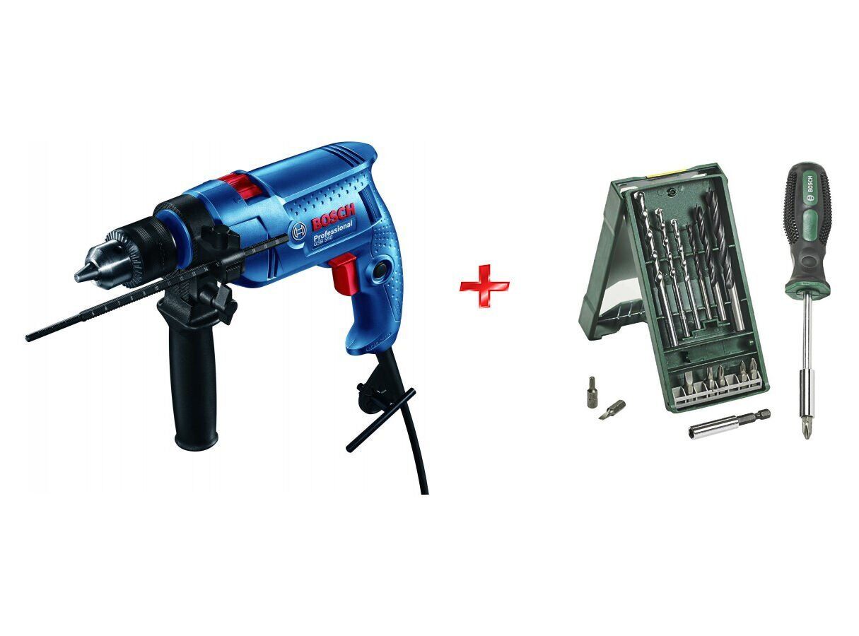 Bosch Gsb 600 Darbeli Matkap + Bosch X-Line 15+1 Matkap Vidalama Ucu Seti