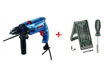 Bosch GSB 600 Darbeli Matkap + Bosch X-Line 15+1 Matkap Vidalama Ucu Seti