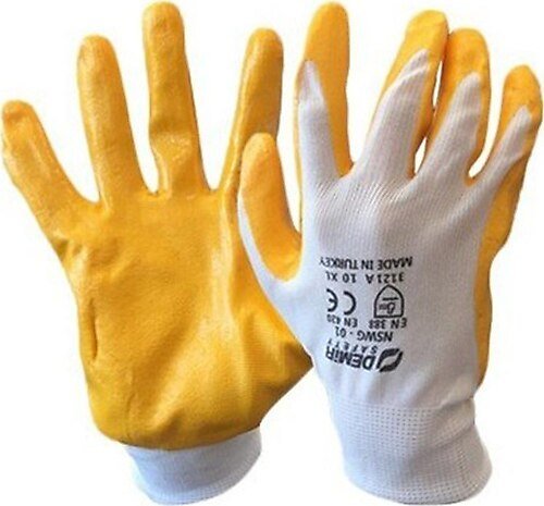 Max safety  Nitril Eldiven Sarı Beyaz NO:10