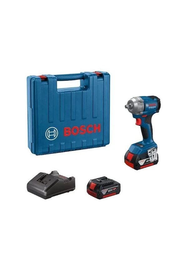Bosch GDS 18V-350 Çift Akülü 4 Ah Darbeli Somun Sıkma Makinesi