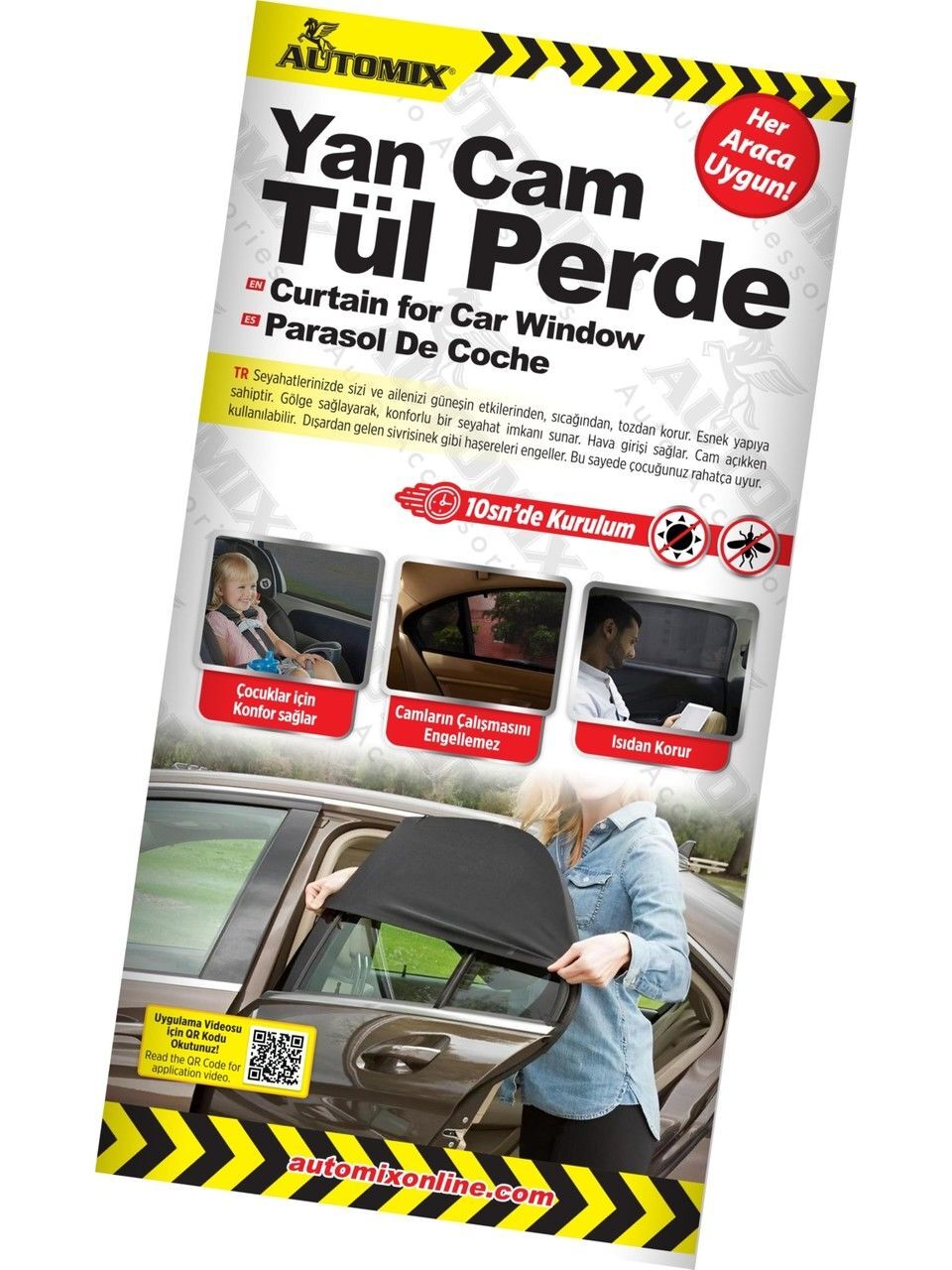 Automix Geçme Yan Cam File Perde Universal 1 Adet