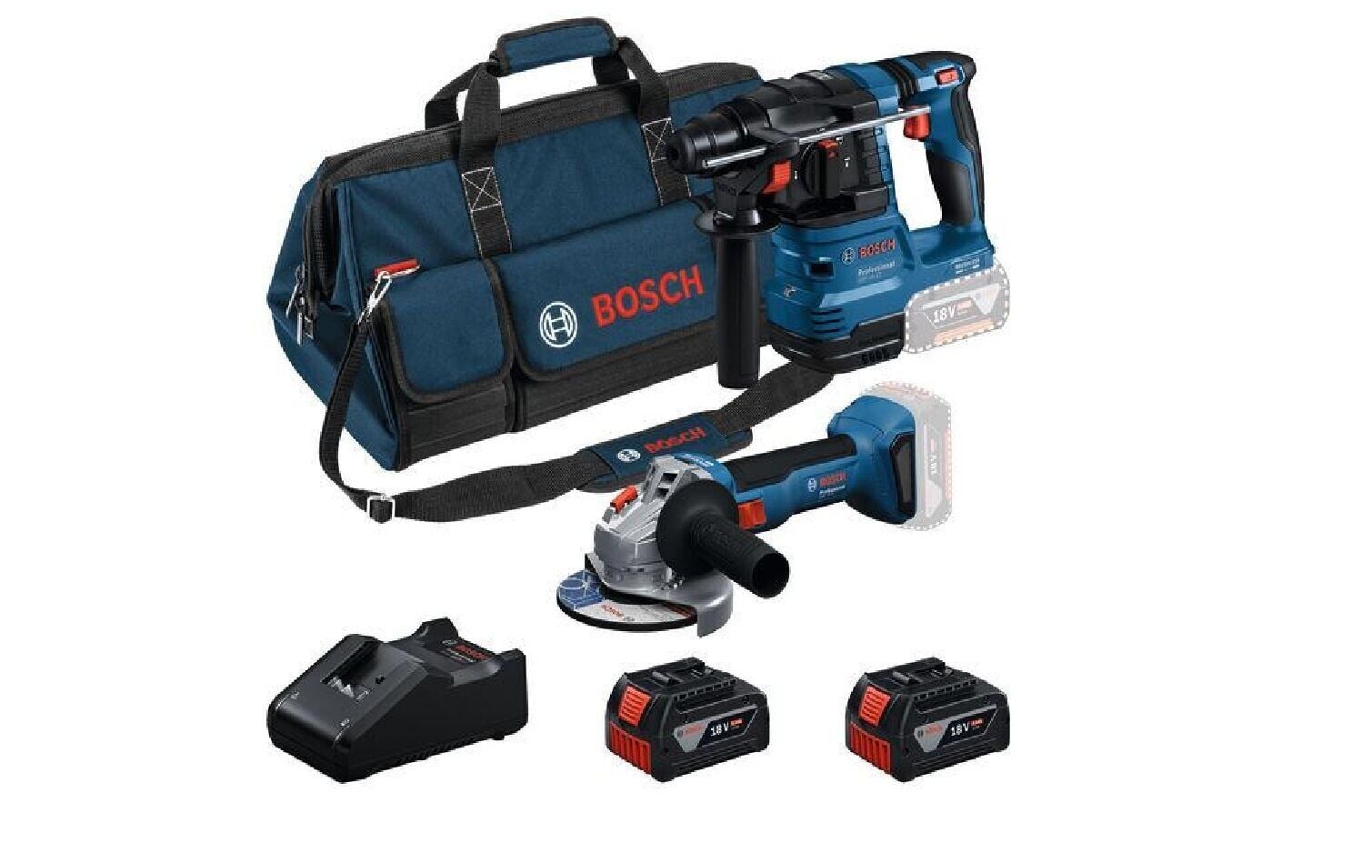 Bosch Gws 18V-8 Taşlama + Gbh 18V-22 Kırıcı-Delici Çift Akülü 4.0Ah 2'Li Set