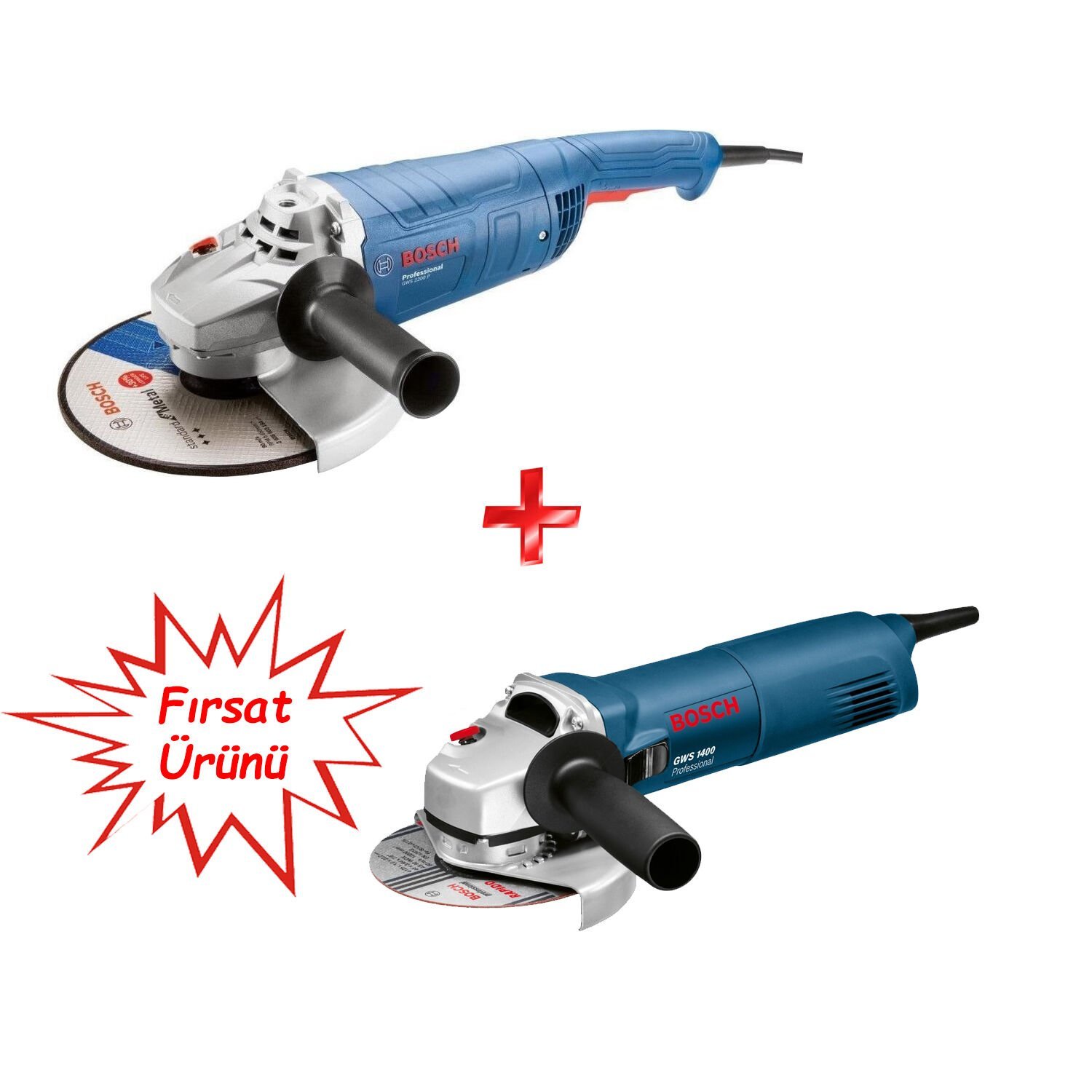 Bosch Gws 22-230 P + Gws 1400 Taşlama Seti