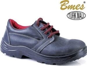 BMES ÇELİK BURUNLU SİYAH DERİ İŞ AYAKKABISI NO:42