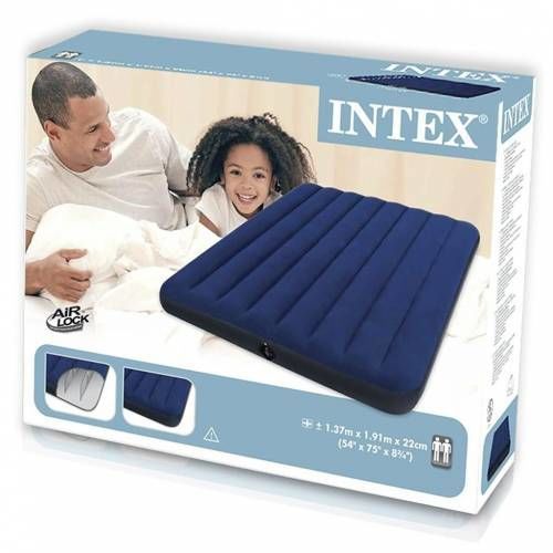 İntex 68758 Lacivert Çift Kişilik Yatak 137x191x22 cm