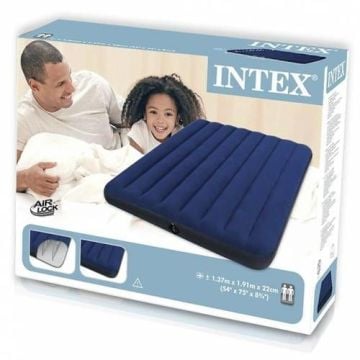 İntex 68758 Lacivert Çift Kişilik Yatak 137x191x22 cm