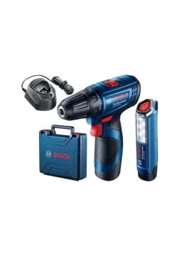 Bosch GSR 120-LI Akülü Vidalama + Bosch GLI 12V-300 Akülü Lamba