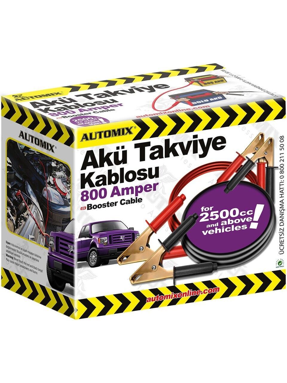 Automix Akü Takviye Kablosu 800 Amp Kutulu