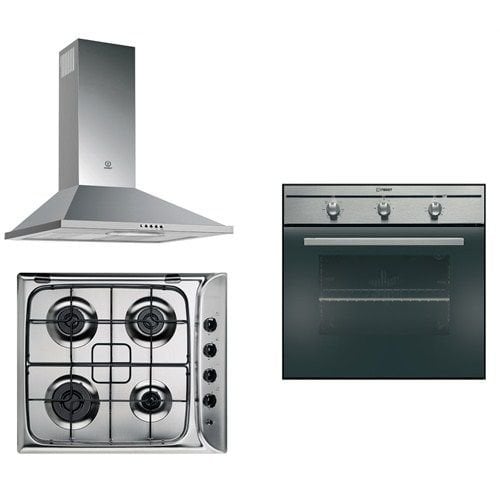 INDESIT PRATİK 3'LÜ ANKASTRE SET (FIMB 51K.A IX (PL) FIRIN+PIM 640 AS (IX) (EE) OCAK+ 60.S X DAVLUMBAZ