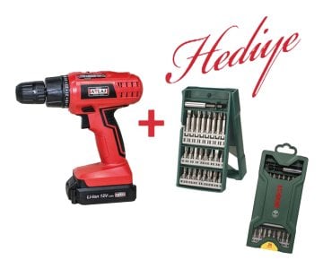 Attlas ATB12G LI Akülü Vidalama + Bosch 25 Parçalı X-Line Vidalama Seti Hediye